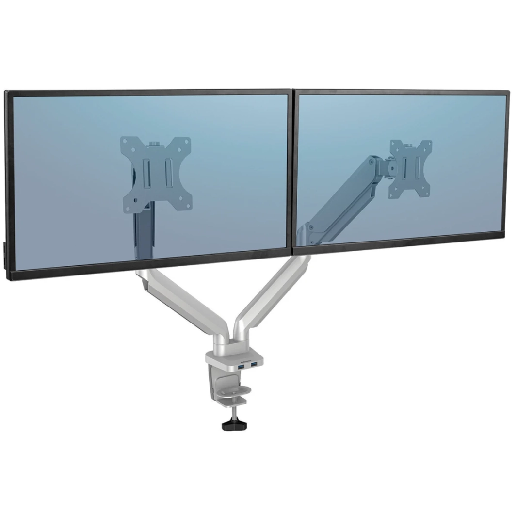 Fellowes Platinum Series Adjustable Dual Monitor Arm - White