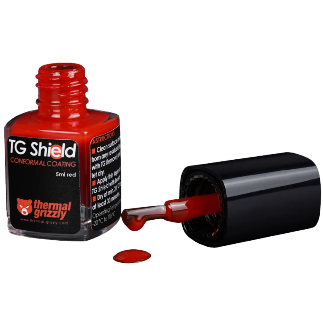 Thermal Grizzly TG-Shield Conformal Coating Curing Time 30 Min At 20 °C Protect Components From Liquid Metal Short Circuits - Red