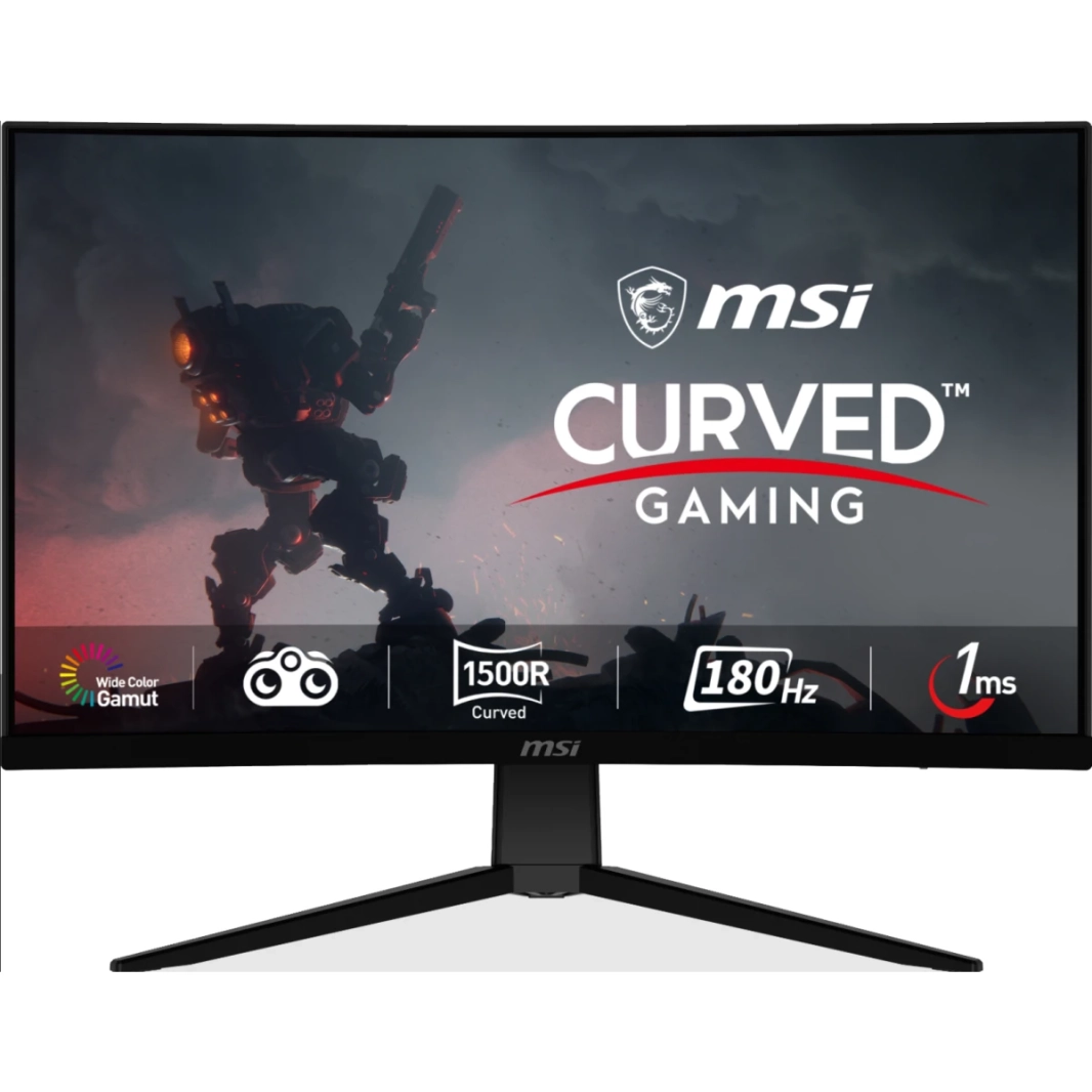 MSI G2422C 24 "منحني 1500R كامل HD 180Hz 1MS AMD FREESYNC الرؤية الليلية بدون إطار ث/ مضادة للضوء وأقل الضوء الأزرق - أسود