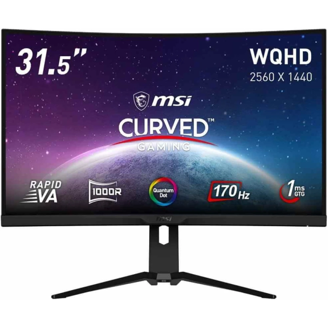 MSI MAG 325CQRF-QD 32" Quantum Dot WQHD 2K Curved 1000R Rapid VA 170Hz 1ms DisplayHDR 400 AMD FreeSync Premium w/ USB Type-C