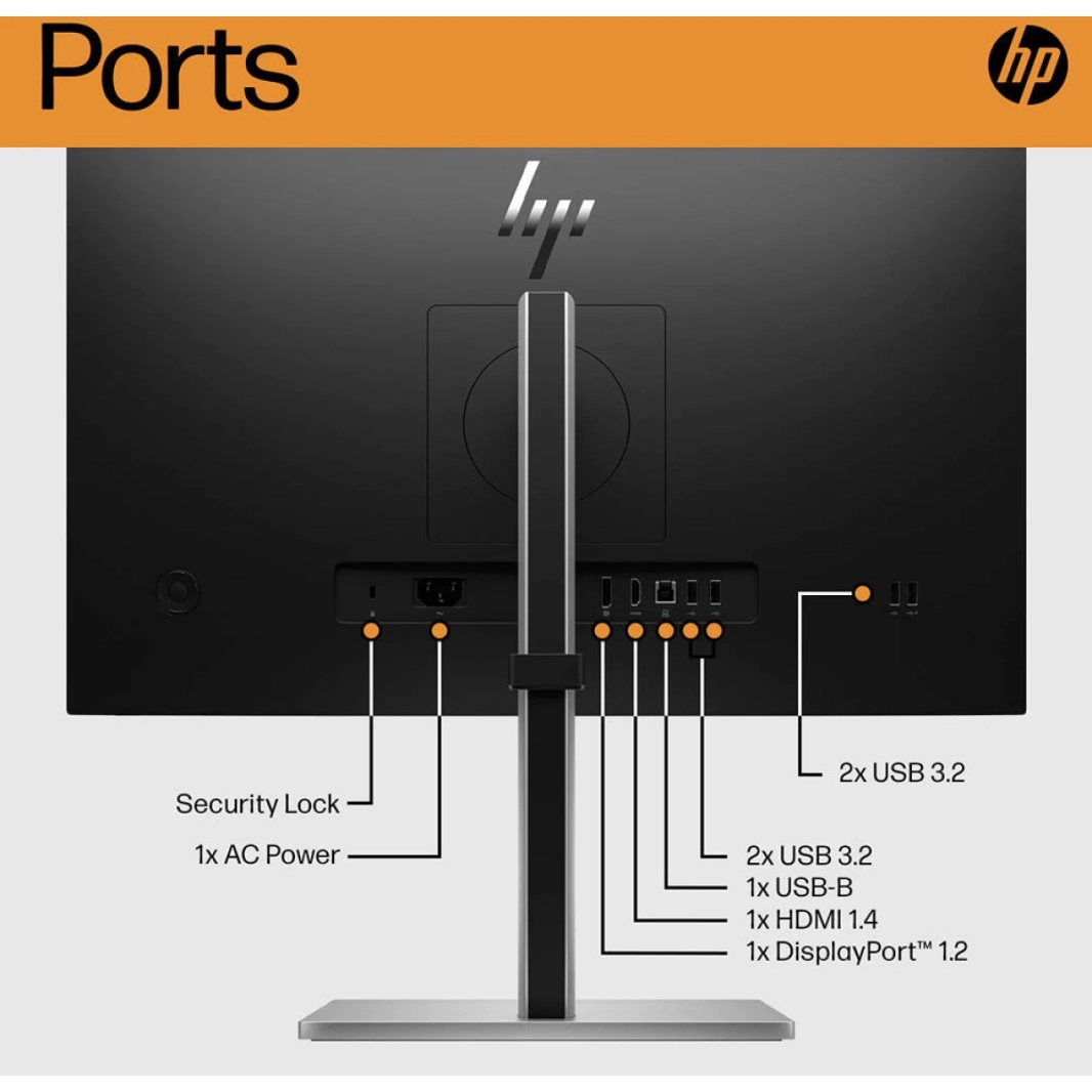 HP E24 G5 24" IPS Full HD Professional 75Hz 4-Way Adjustable Stand 99% sRGB HP Eye Ease w/ Display Port & HDMI & USB Hub
