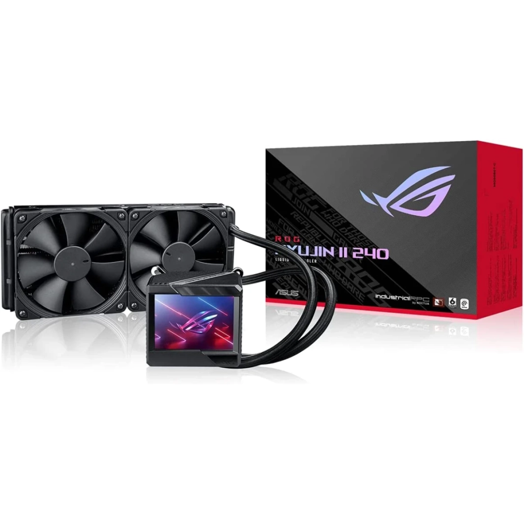 ASUS ROG RYUJIN II 240 AIO CPU CPU مبرد 240 مم (اثنان من المعجبين 120 مم) مع 3.5 "شاشة LCD