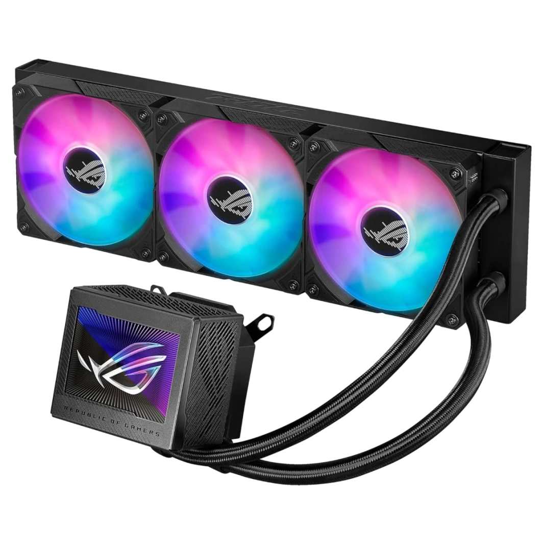 ASUS ROG RYUJIN III 360 ARGB All-in-One CPU CONDAIR 360MM CHALIATIAR W/ 3X MAGNECT 120MM ARGB و 3.5 "شاشة LCD