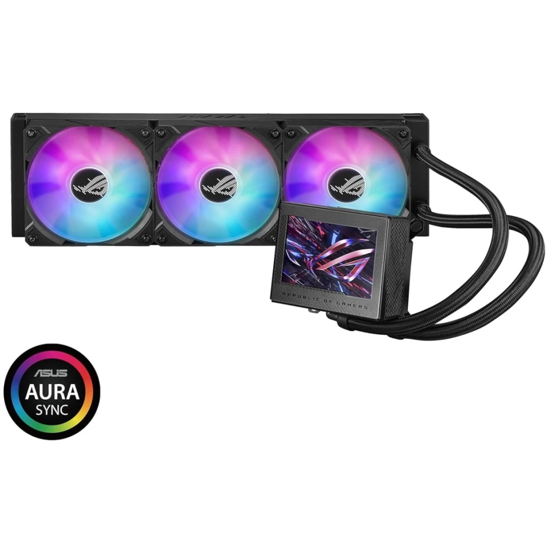 ASUS ROG RYUJIN III 360 ARGB All-in-One CPU CONDAIR 360MM CHALIATIAR W/ 3X MAGNECT 120MM ARGB و 3.5 "شاشة LCD