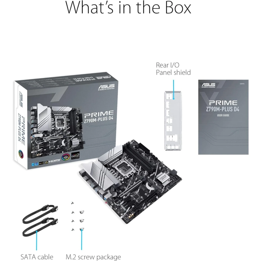 ASUS PRIME Z790M-PLUS DDR5 Intel 14 & 13th Gen ATX Motherboard 3x M.2 Thunderbolt 4 RGB Lighting