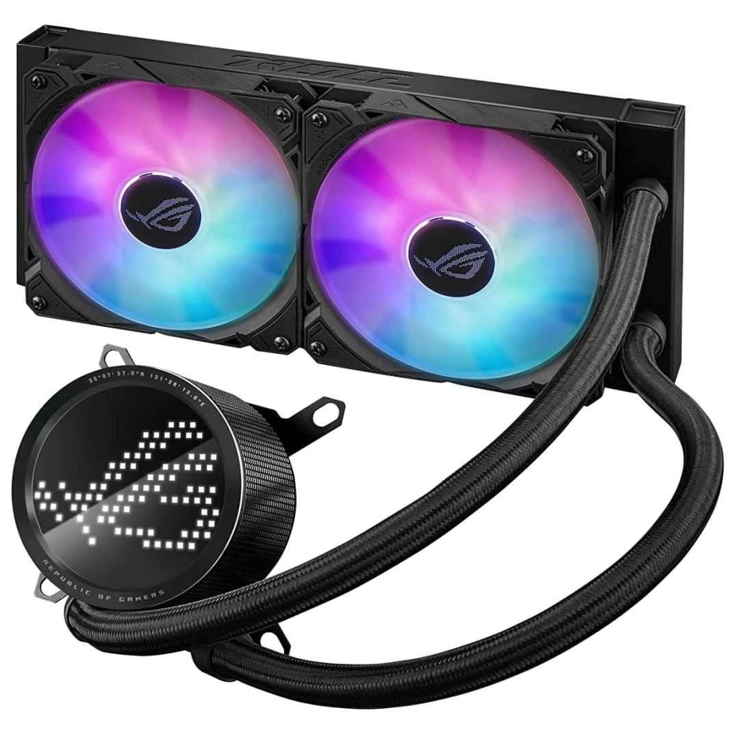 Asus Rog Ryuo III 240 Argb Aio Liquid Cooler 240mm لـ Intel & AMD 2X 120mm Argb Wans & Anime Matrix ™ LED - Black