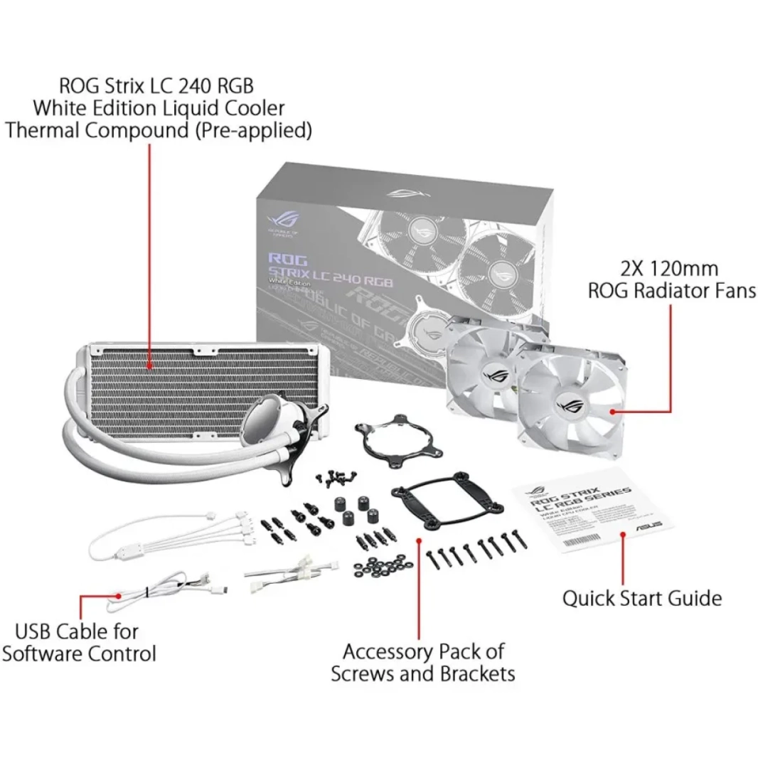 ASUS ROG Strix LC 240MM RGB AIO CPU COWNER -EDITION WHITE