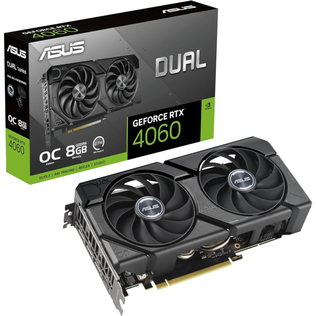 ASUS DUAL GEFORCE RTX ™ 4060 EVO OC EDITION 8GB GDDR6 PCIE 4.0 DLSS 3 AXIAL-TECH FAN DESIGN