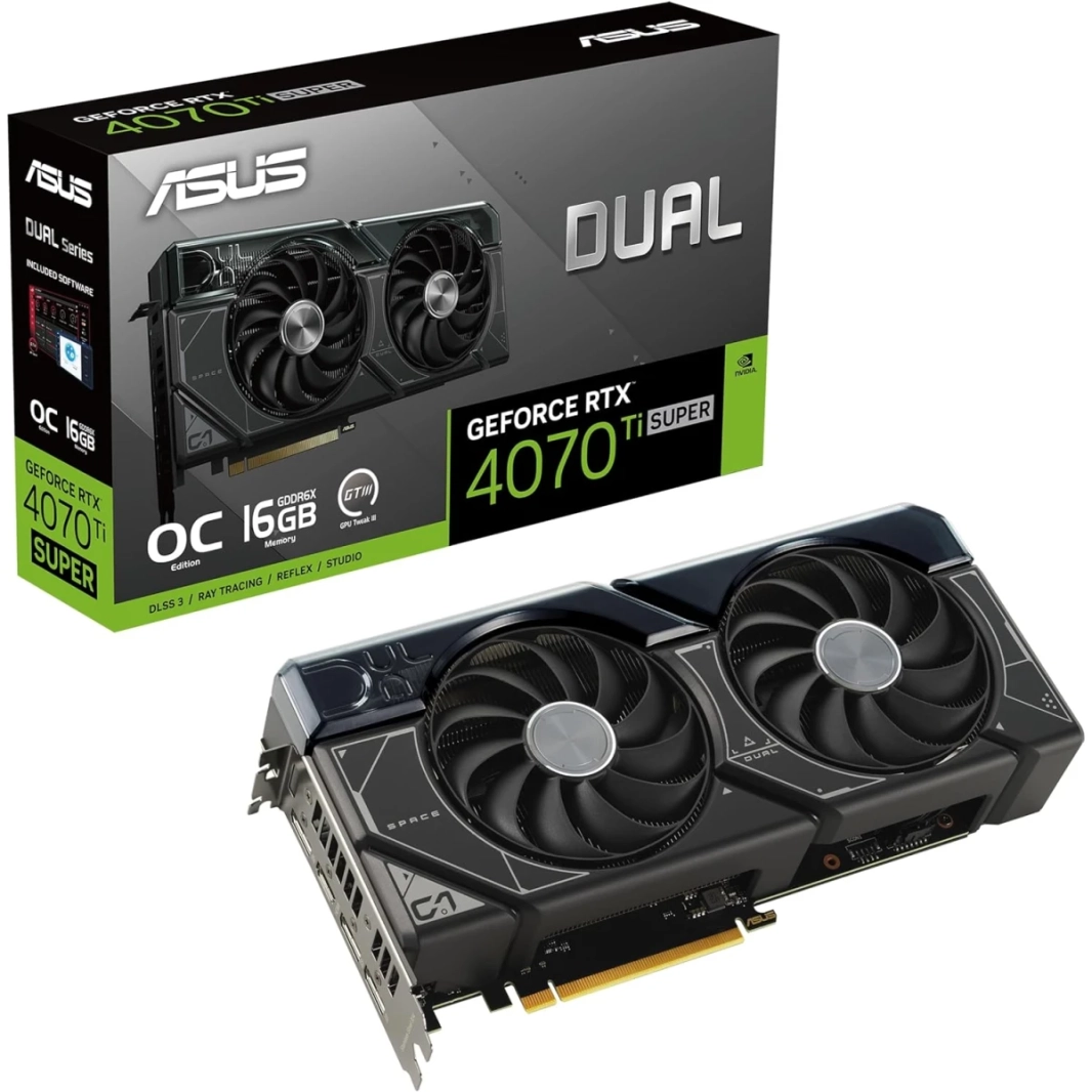 ASUS Dual Geforce RTX ™ 4070 TI Super OC Edition 16GB GDDR6X DLSS 3 AXIAL-TECH FAN DESIGN