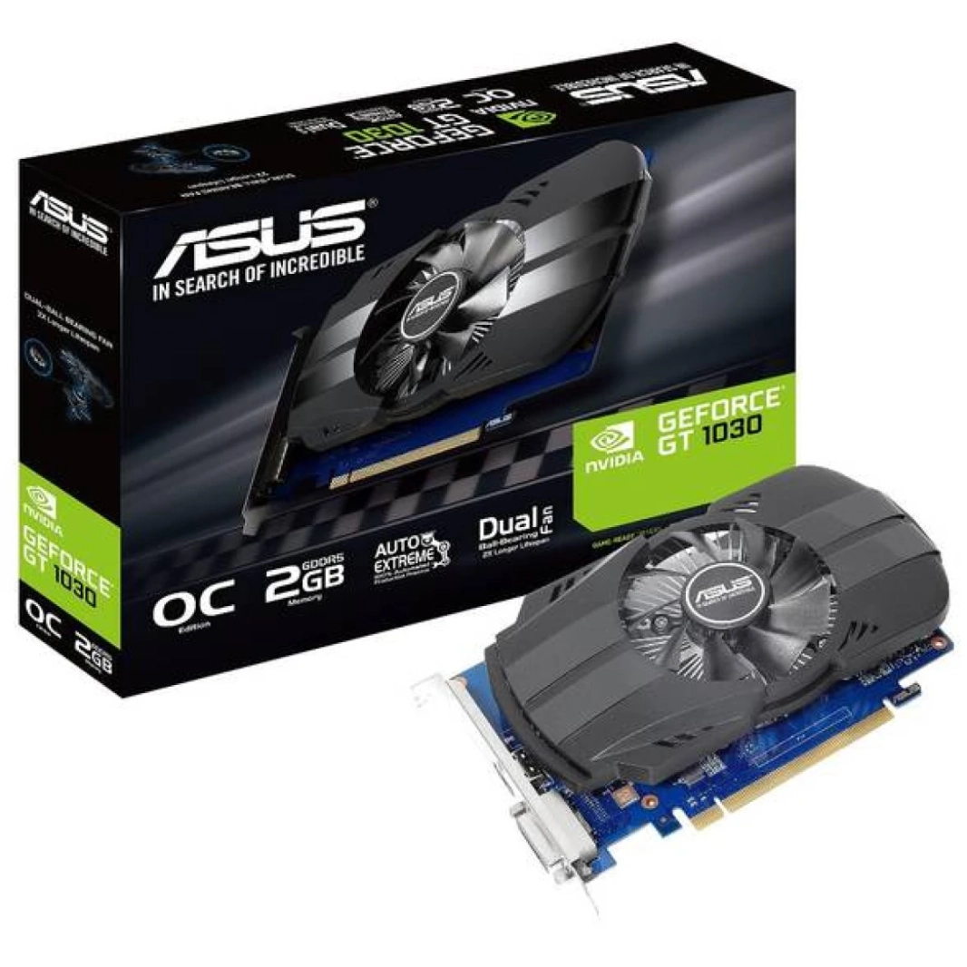 Asus Nvidia GeForce GT 1030 2GB Phoenix Fan OC Edition HDMI DVI Graphics Card