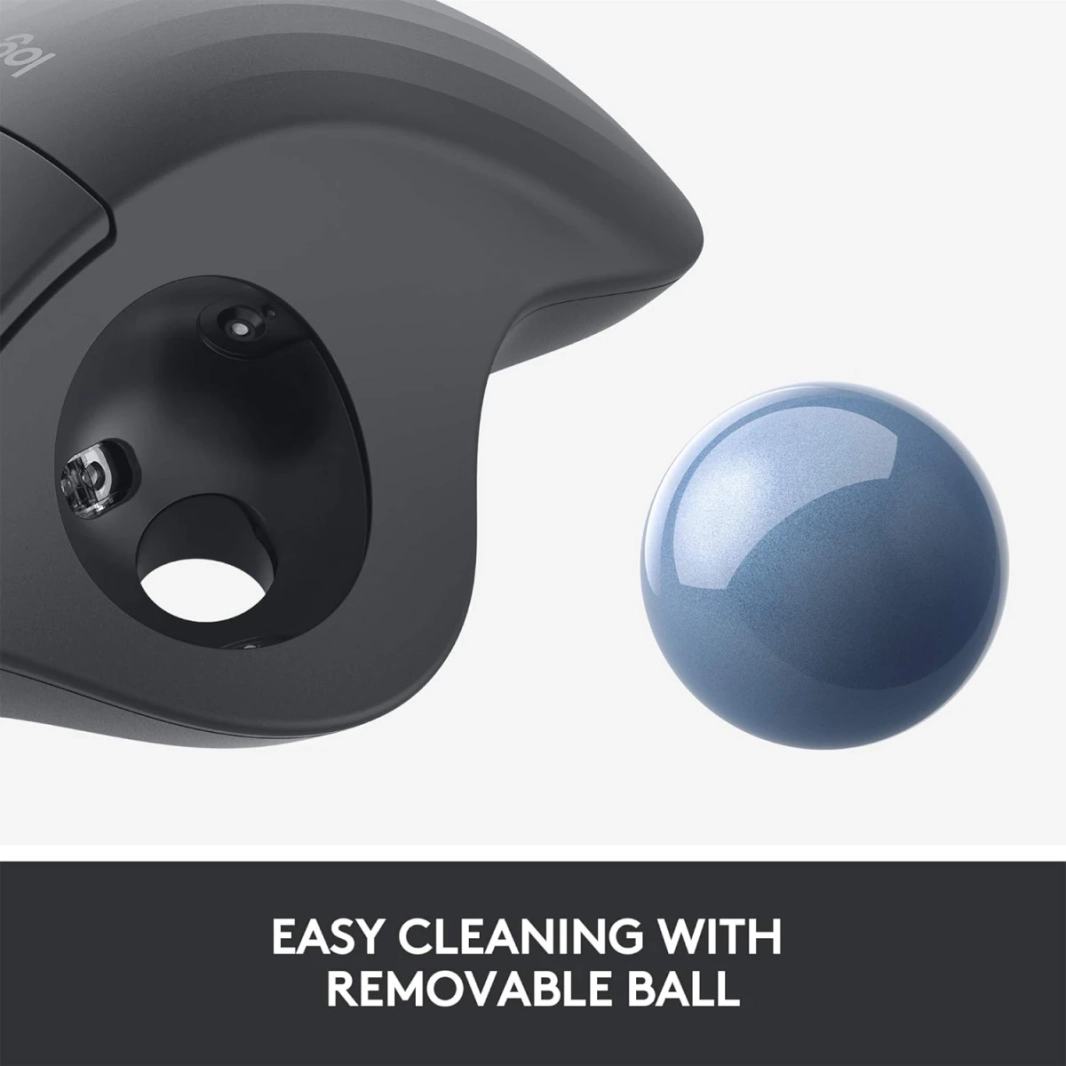 Logitech Ergo M575 اللاسلكية الماوس الماوس السهل التحكم في الإبهام وتتبع سلس التصميم المريح Windows & Mac - Graphite