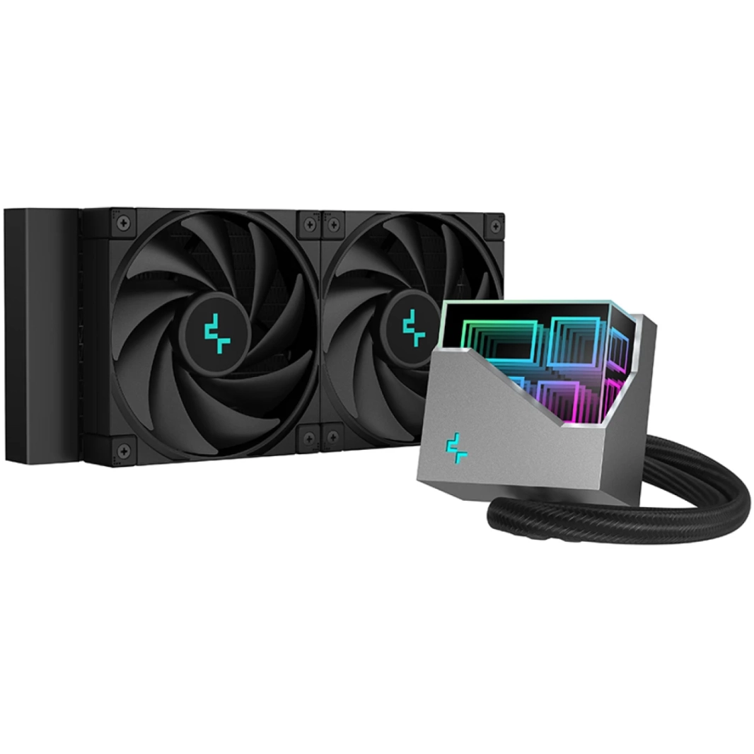 Deepcool Liquid Cooler LT520 4th Gen Dual-Chamber Pump 3100rpm Multidimensional Linfinity Mirror Block 280W TDP AIO Cooler