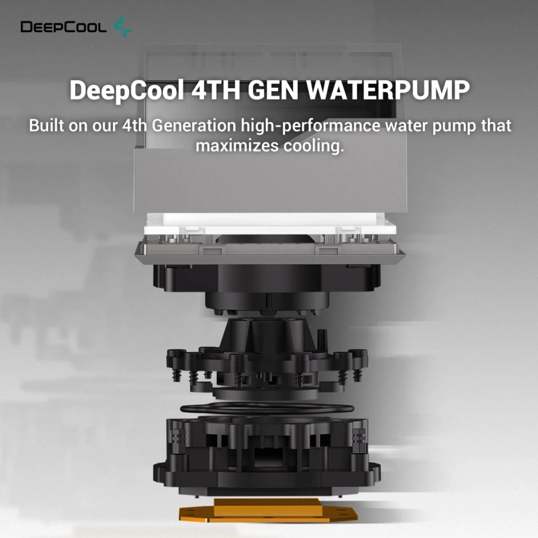Deepcool Liquid Cooler LT520 4th Gen Dual-Chamber Pump 3100rpm Multidimensional Linfinity Mirror Block 280W TDP AIO Cooler