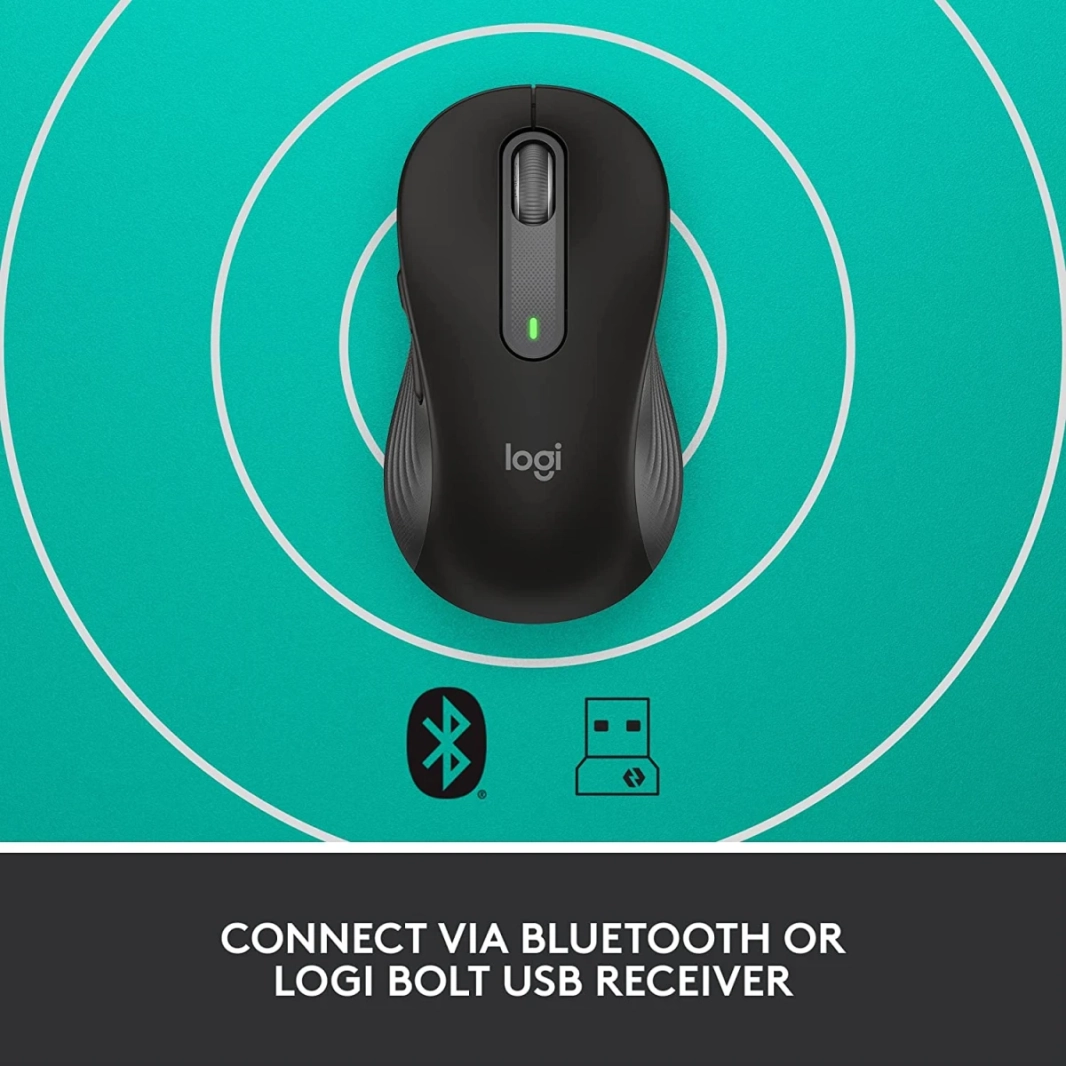 Logitech Signature M650 Silent 2 Year Battery Wireless & Bluetooth Multi-Device Compatibility