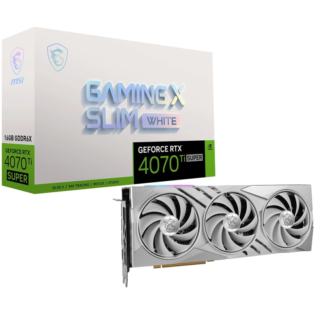 MSI Gaming x Slim Geforce RTX 4070 TI Super 16GB GDDR6X PCI Express 4.0 ATX Card - White