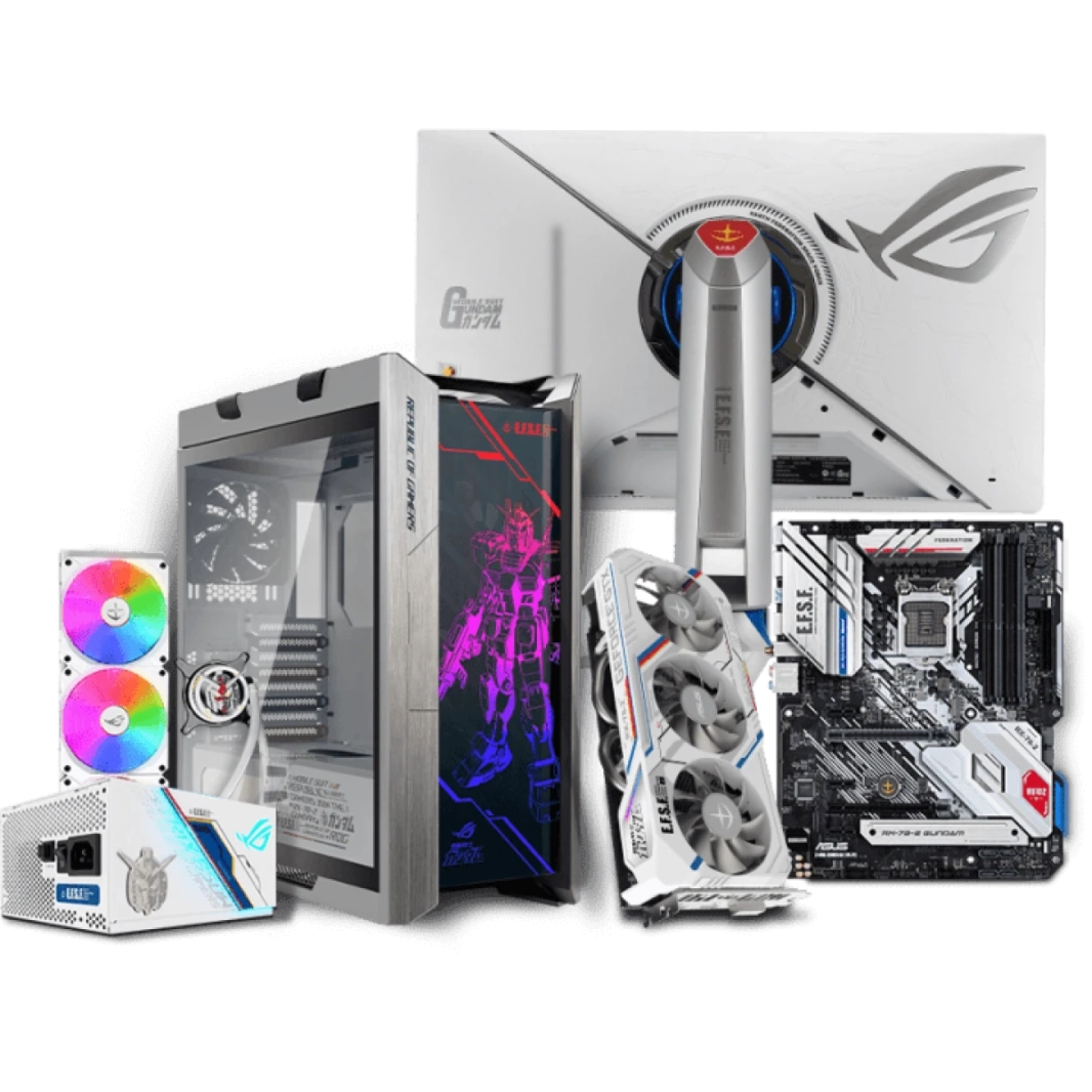 ASUS ROG Strix Helios Gundam Edition RGB ATX/EATX MID-AROWAND ALGENG مع زجاج مقسى ، إطار من الألومنيوم ، أقواس GPU ، دعم الرادياتير 420 ملم ، ومزامنة الهالة