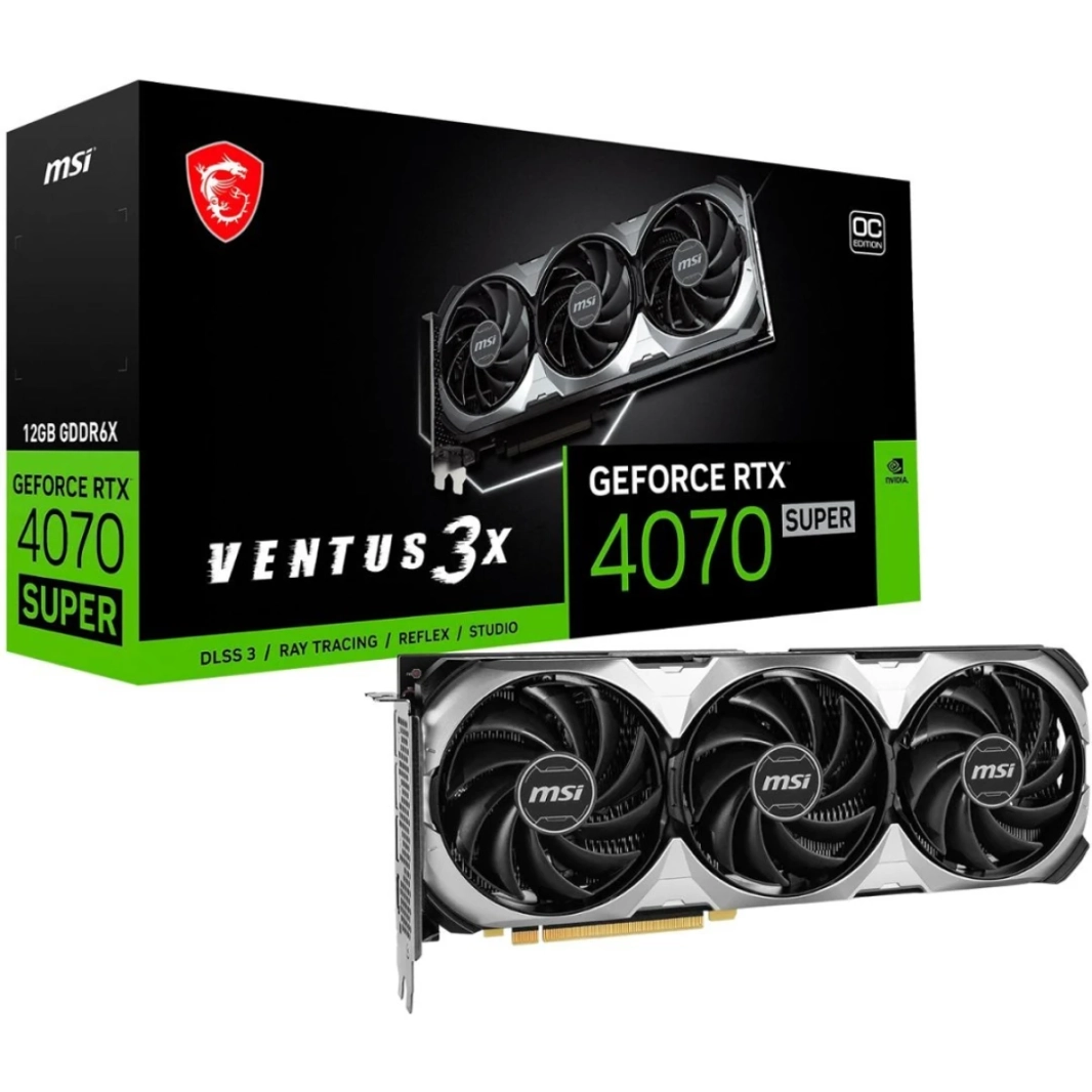 MSI Ventus 3x Geforce RTX 4070 Super 12GB GDDR6X OC EDITION PCI Express 4.0 ATX CARD