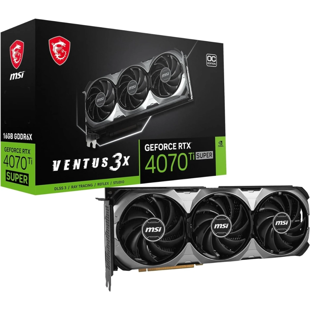 MSI Ventus 3x GeForce RTX 4070 TI Super 16GB GDDR6X OC EDITION PCI Express 4.0 ATX CARD