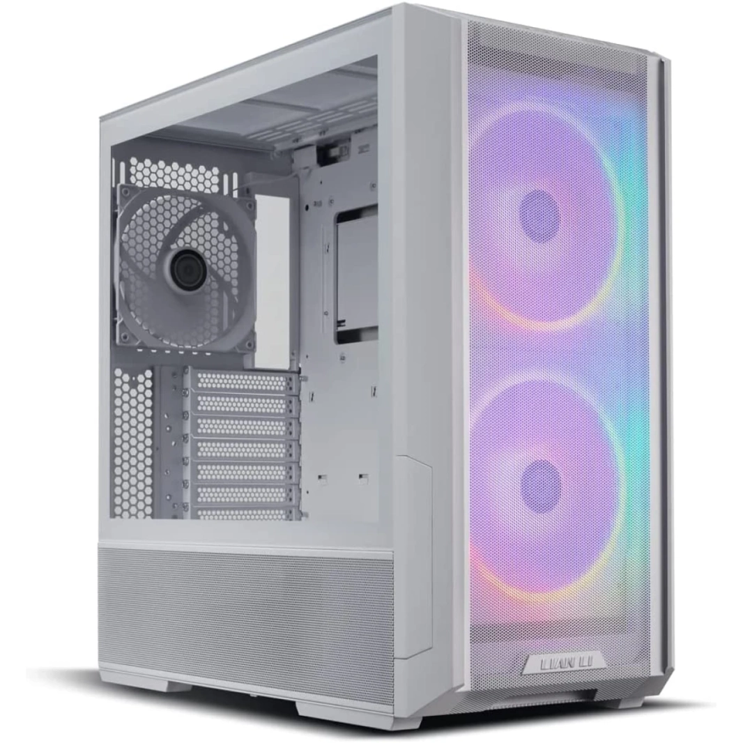 LIAN LI Lancool 216RW MESH High Airflow ARGB Mesh Front Panel w/ 3 PWM Fans w/ USB Type-C - White