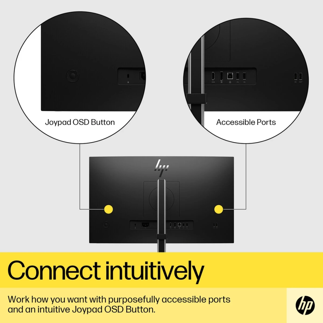 HP E24Q G5 24 "IPS 2K Professional 4-Way قابل للتعديل 99 ٪ SRGB 300NITS HP EYE EAGE W/ DISTRAL