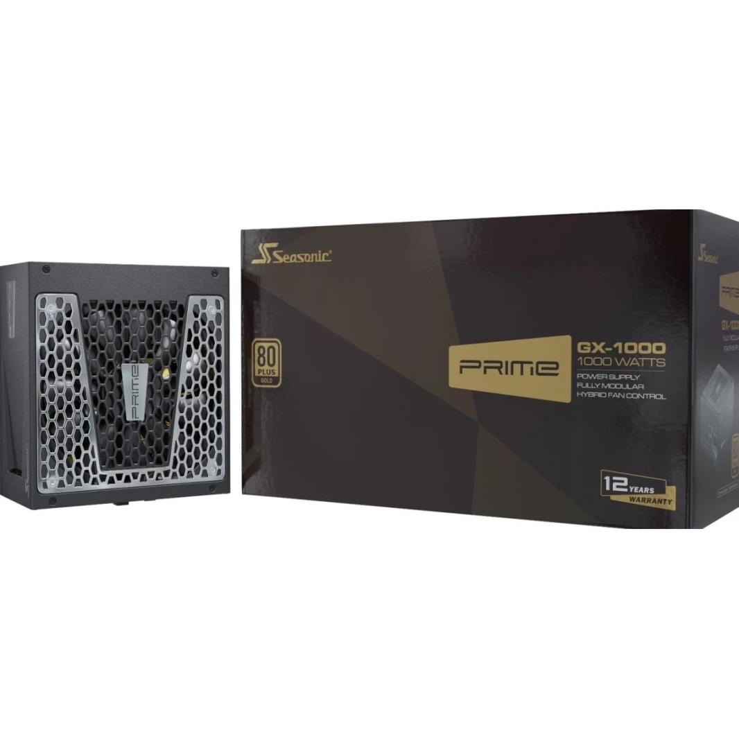 موسمي Prime GX-1000 1000W 80+ التحكم الذهبي الكامل للمروحة في وضع الصامت والتبريد بدون مروحة