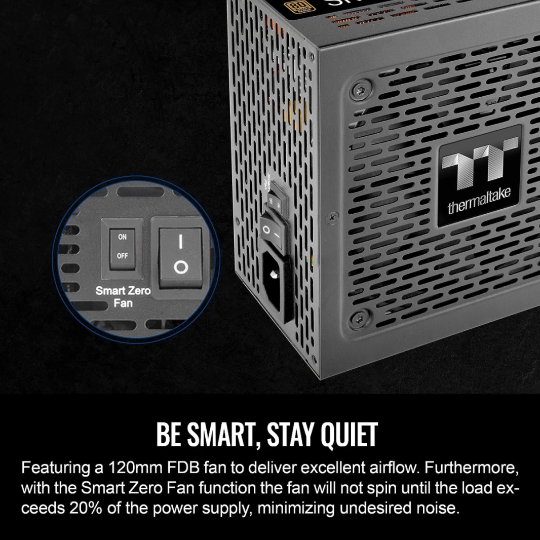 Thermaltake Smart BM3 850W 80Plus Bronze ATX 3.0 & PCIE 5.0 Ready Semi-Modular Power Supply - Black