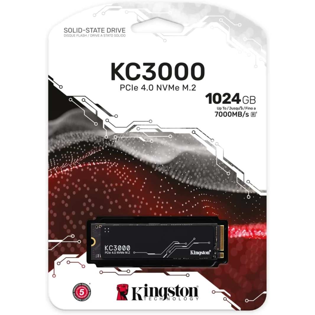 Kingston KC3000 1TB PCIe 4.0 NVMe M.2 SSD up to 7,000MB/s