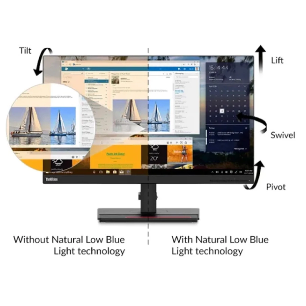 Lenovo ThinkVision E24-28 24" IPS Full HD VGA , HDMI , DisplayPort Interface w/ Speakers & Adjustable Stand