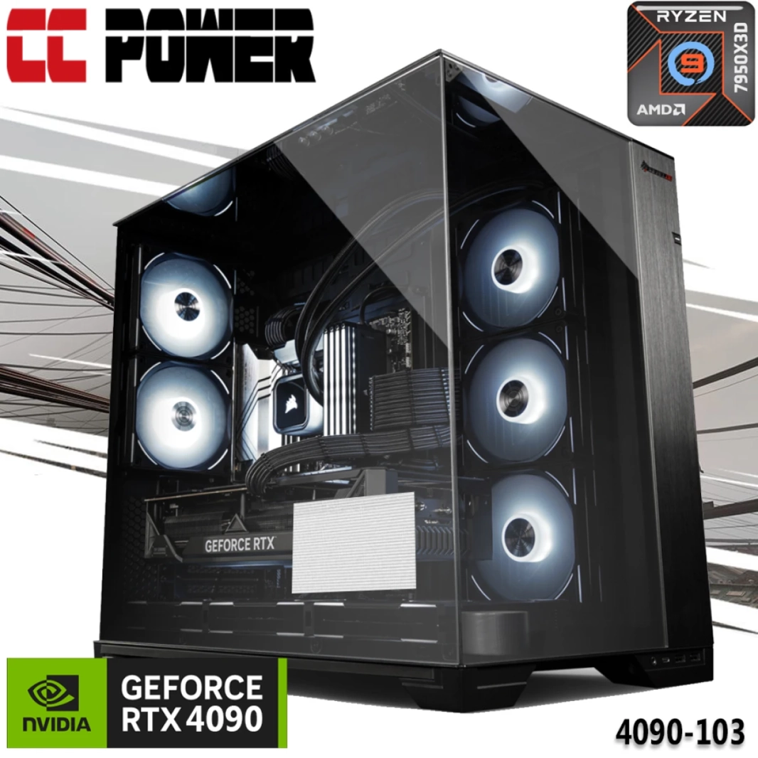 CC Power 4090-103 Gaming PC 7GEN AMD RYZEN 9 7950X3D 16 CORES W/ NVIDIA RTX 4090 24GB & LIPER