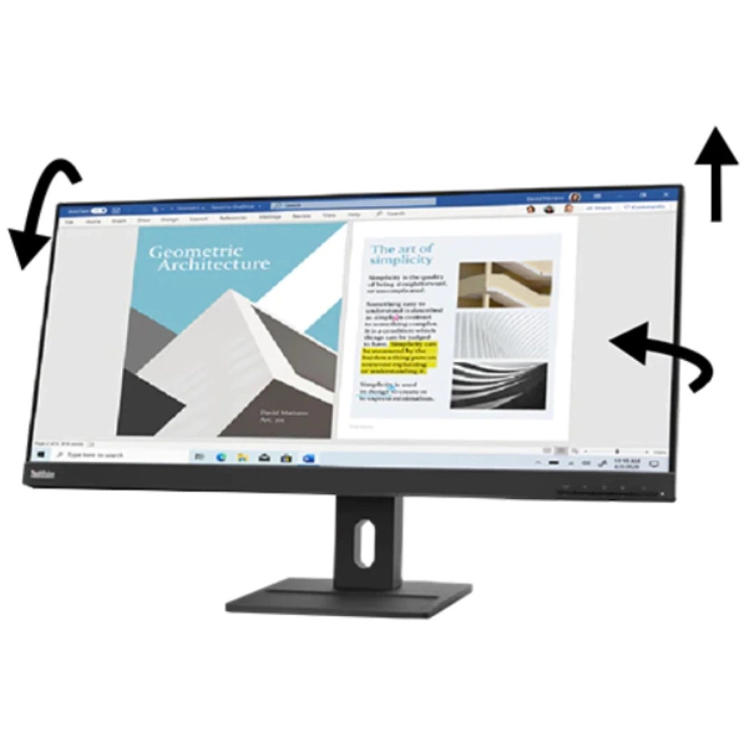 Lenovo Thinkvision E29W-20 29 "IPS Ultra Wide 90Hz المدمج موقف قابل للتعديل