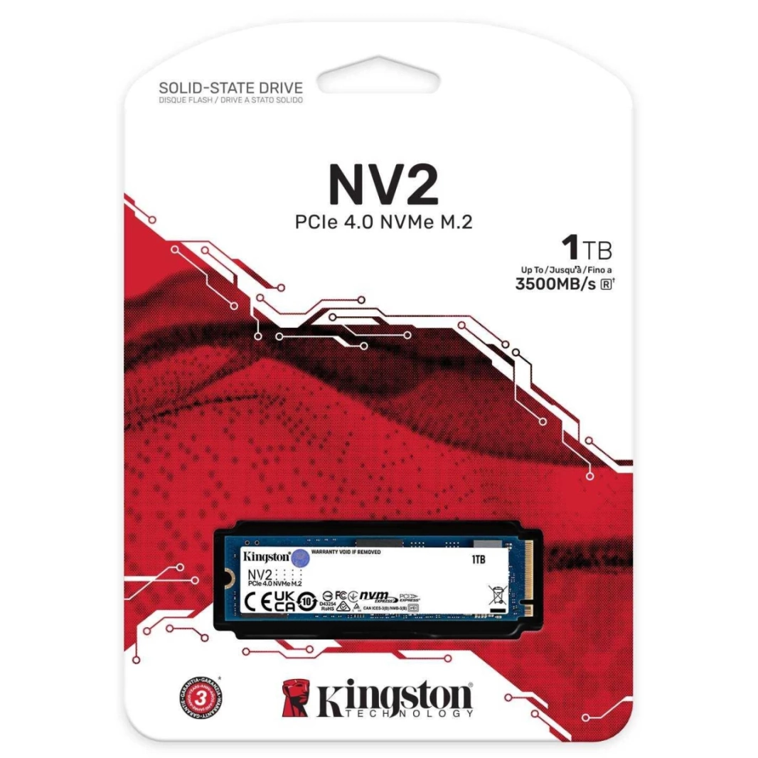 Kingston NV2 1TB M.2 2280 NVME PCIE 4.0 SSD داخلي يصل إلى 3500 ميجابايت/ثانية