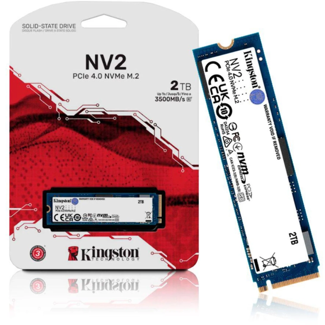 Kingston NV2 2TB M.2 2280 NVME PCIE 4.0 SSD داخلي يصل إلى 3500 ميجابايت/ثانية