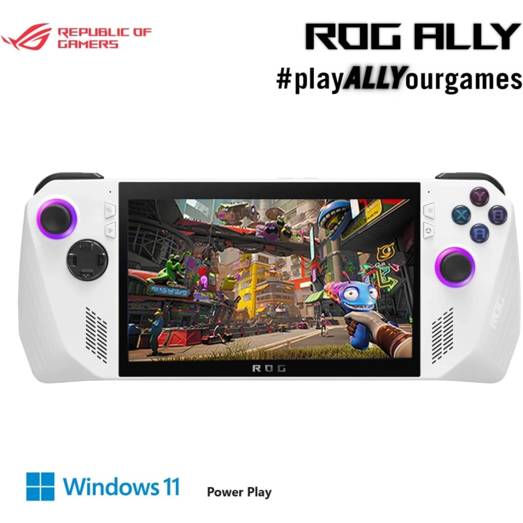 ASUS ROG Ally (2023) Gaming Handheld AMD Ryzen Z1 6-Cores Processor w/ AMD Radeon 740M & 7" IPS 120Hz Gorilla Glass DXC Touch Screen - White