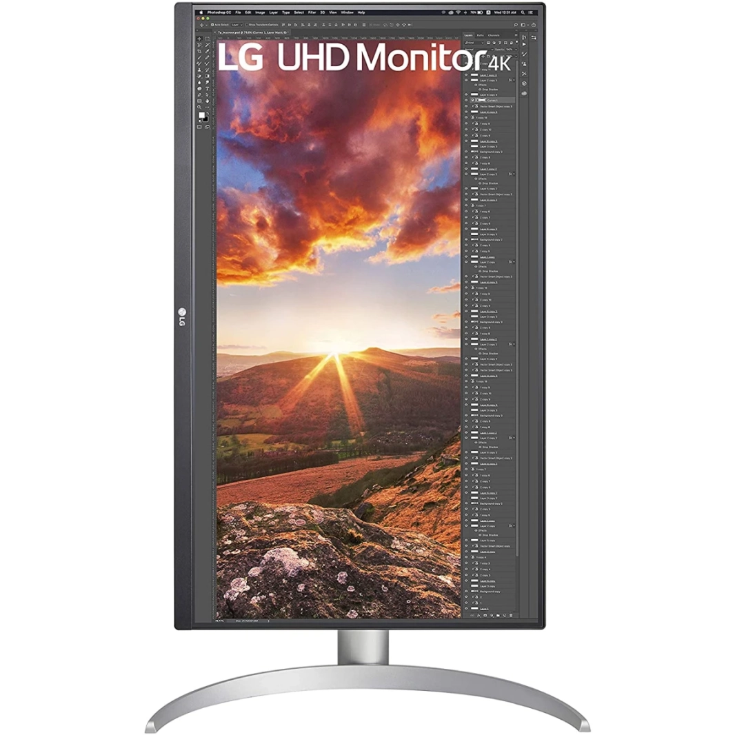 LG 27UP850-W 27 "IPS 4K IPS HDR 400 DCI-P3 95 ٪ GASH GAMUT قابلة للتعديل