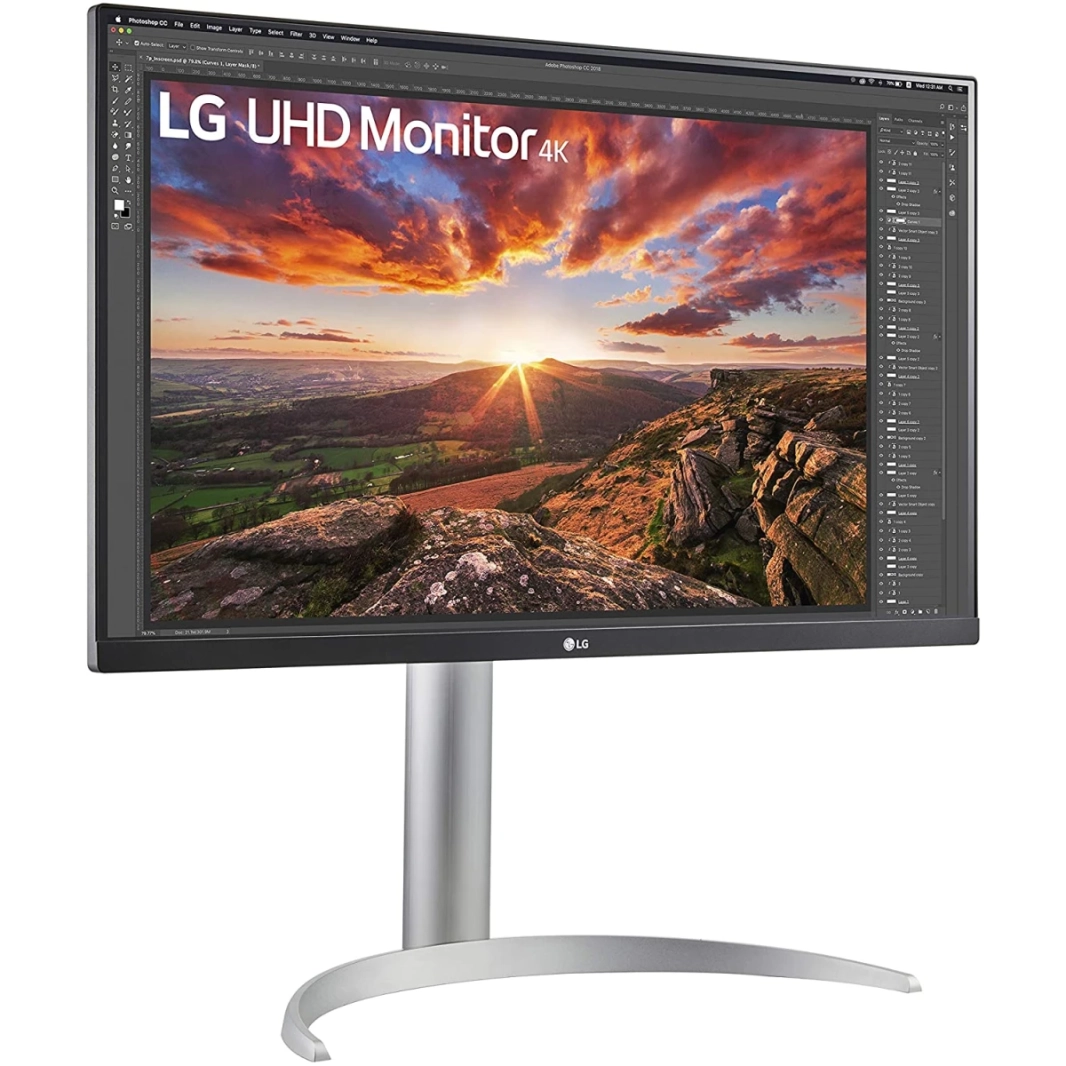 LG 27UP850-W 27 "IPS 4K IPS HDR 400 DCI-P3 95 ٪ GASH GAMUT قابلة للتعديل