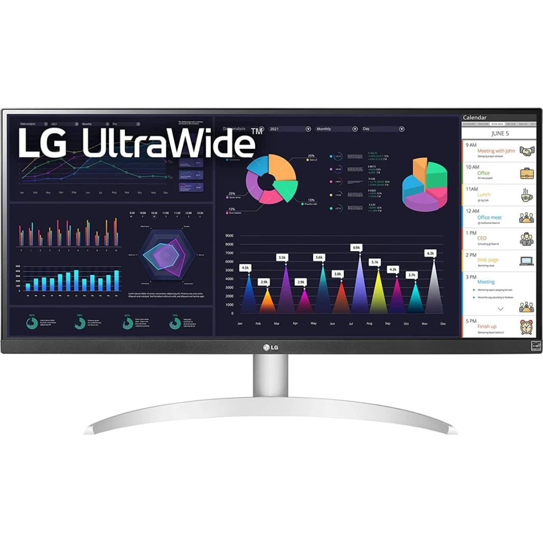 LG 29WQ600-W 29 "IPS Ultrawide Full HD HDR10 RGB 99 ٪ USB Type-C AMD Freesync بنيت في مكبرات الصوت