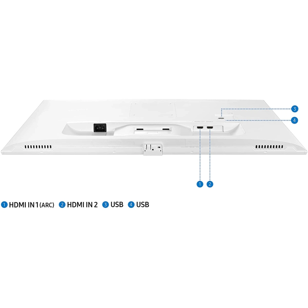 SAMSUNG 27" M5 Full HD Smart Monitor w/ Speakers Remote 1 Billion Color Smart TV apps Samsung TV Plus & Dex - White