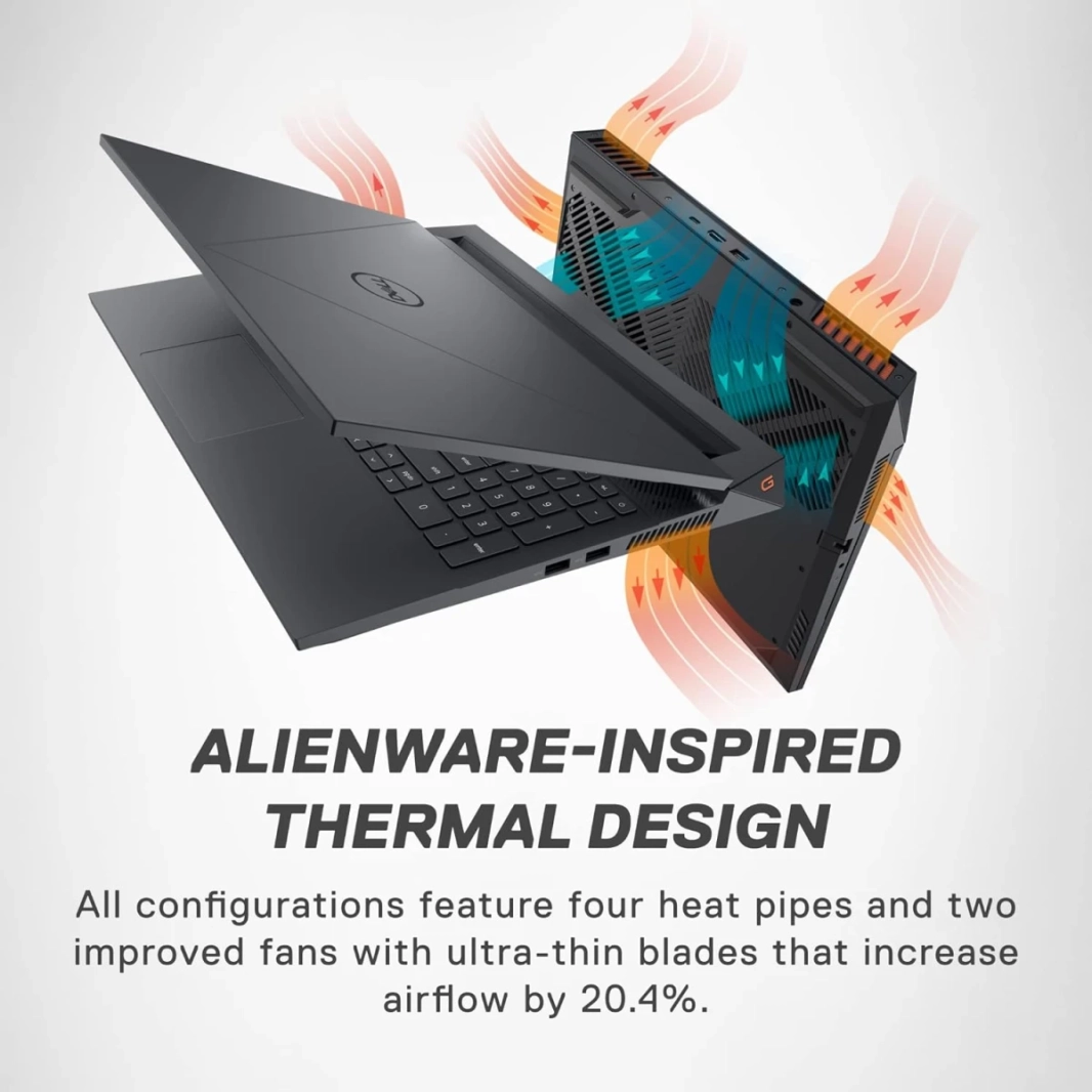 Dell G15 5530 Gaming (2023) New 13Gen Intel Core I7 13650HX 14 cores W/ RTX 4050 6GB DDR6 و HUGE BATTERN