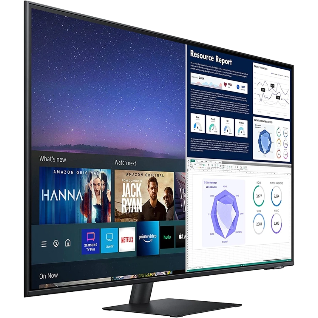 Samsung 43 "M70 4K UHD HDR10 DO-IT-ALL SMART MOONTION & PROMMERING TV SPEALES & REMOTE