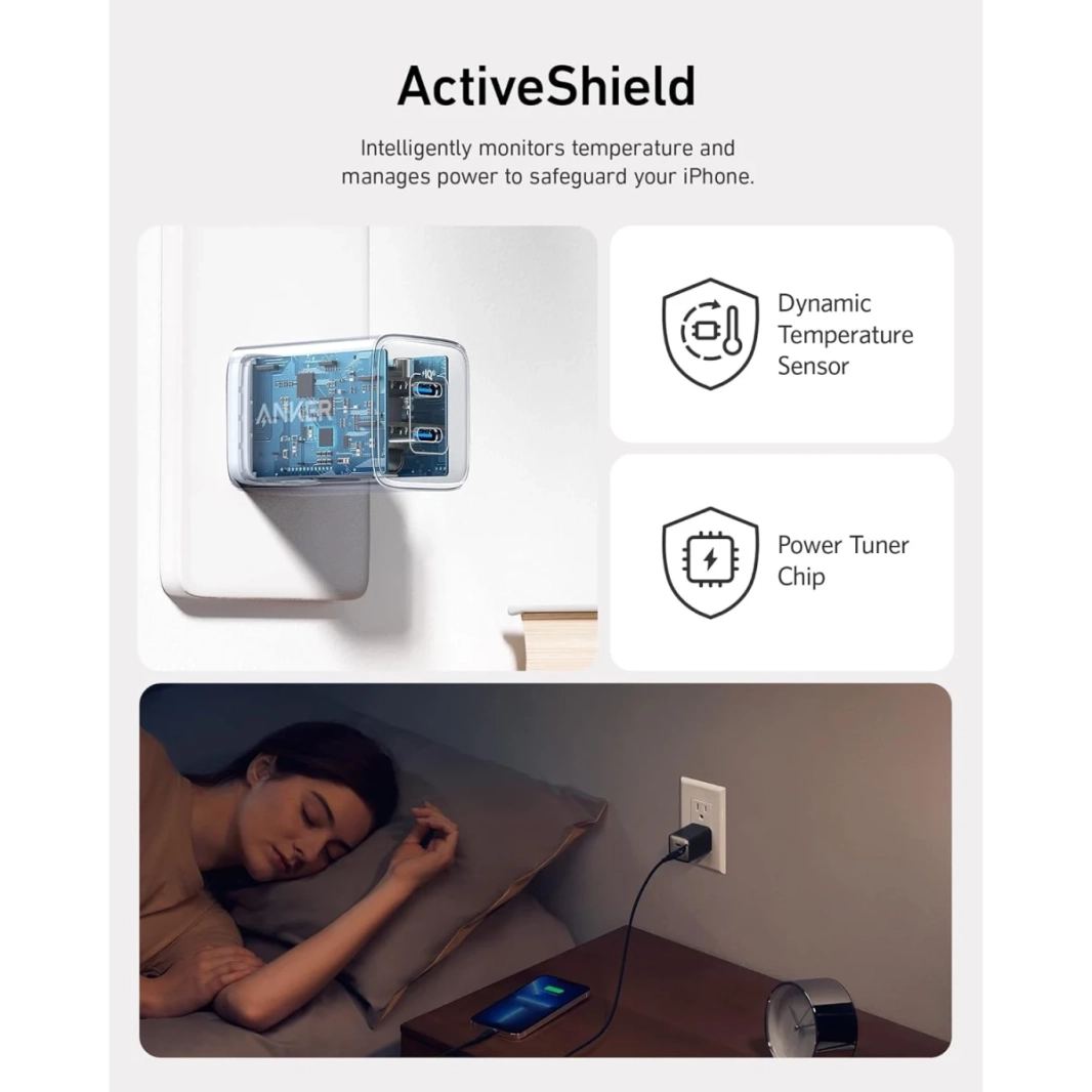 Anker 521 Charger (Nano Pro) USB C Charger 40W PIQ 3.0 شاحن سريع مضغوط متين (غير قابل للطي) لجهاز iPhone ، Galaxy ، Pixel 4/3 ، iPad (الكابل غير المدرج)