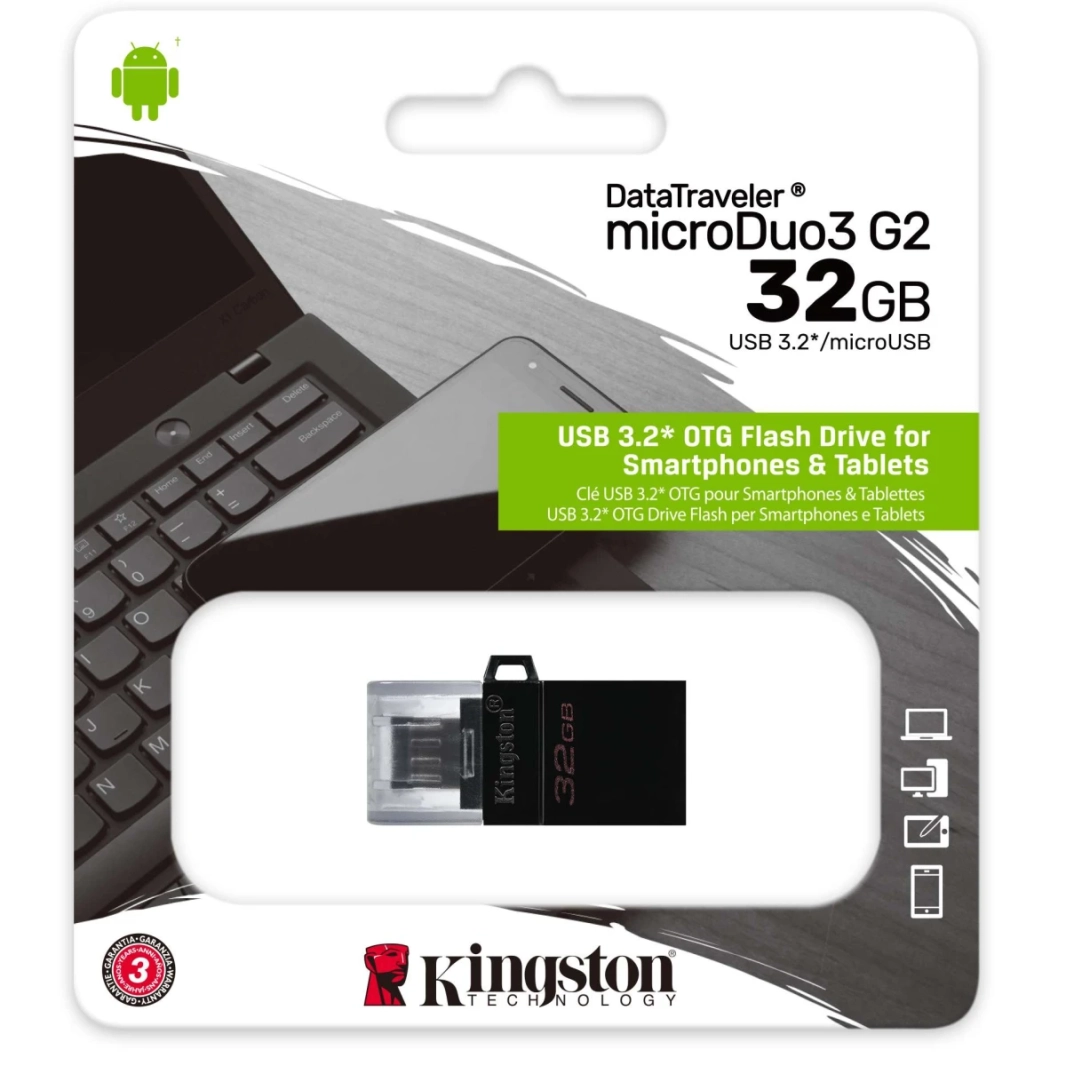 Kingston DataTraveler microDuo3 G2 32GB microUSB & USB Type-A For Android OTG