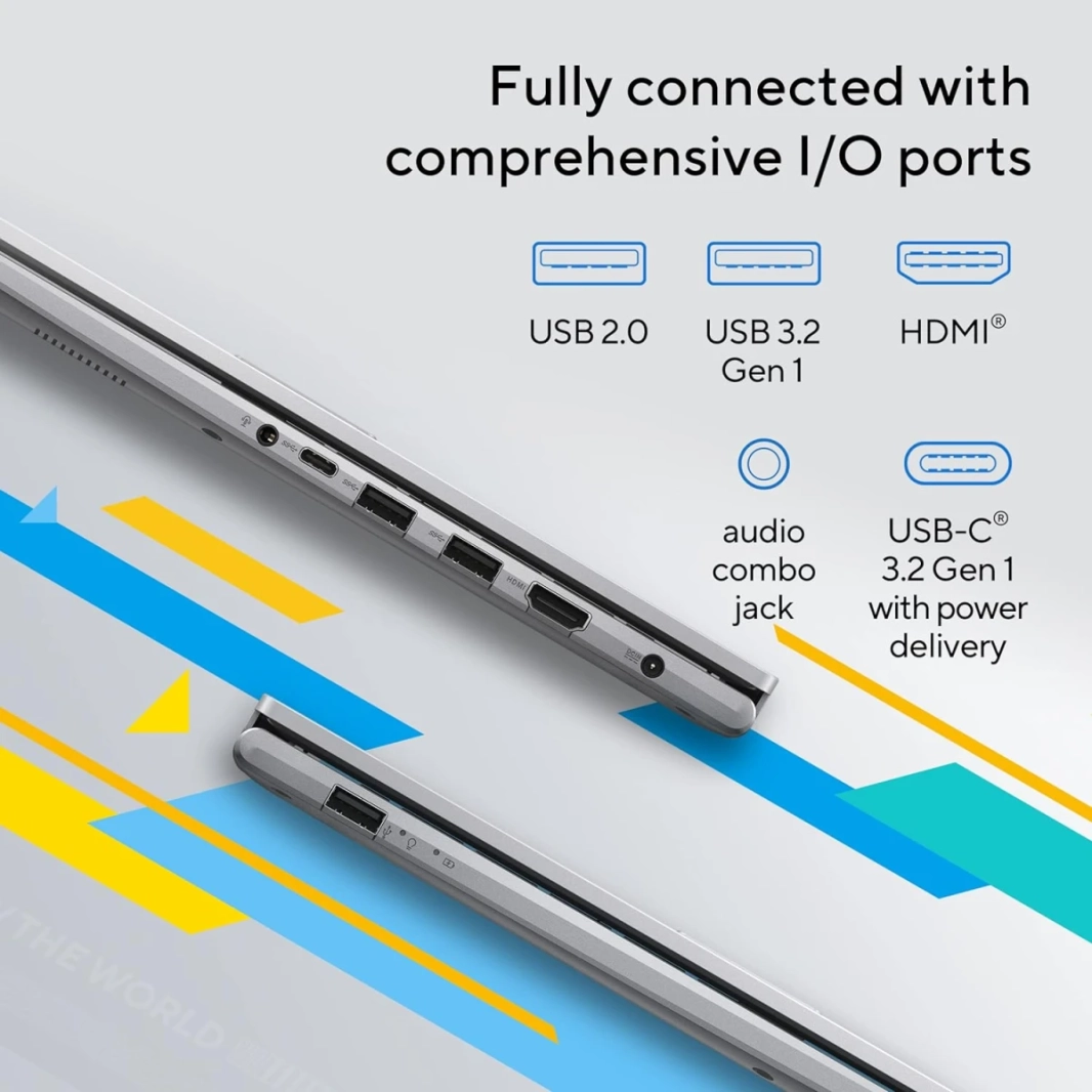 ASUS NEW Vivobook 15 (2022) X1504ZA NEW 12th Gen Intel Core i7 10-Cores Thin & Light Military-Grade - Silver