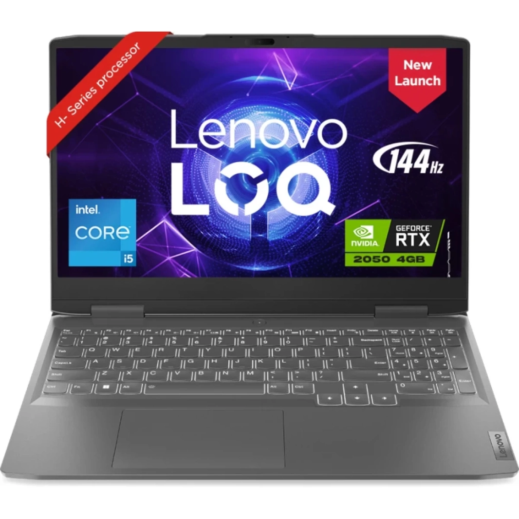 Lenovo New LoQ Gaming (2023) 12gen Intel Core I5 ​​8 -Cores W/ Nvidia RTX 2050 4GB و IPS 144Hz (مخصص) - رمادي