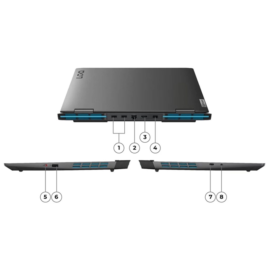 Lenovo New LOQ Gaming (2023) 13Gen Intel Core I7 14 -Cores W/ AI Engine+ LA1 Chip Nvidia & RTX 4060 8GB & IPS 144Hz Display - Storm Gray