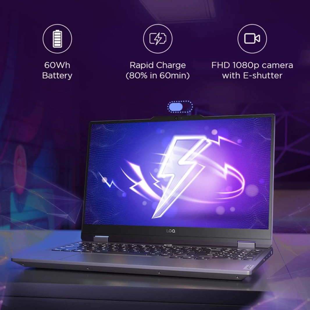 Lenovo NEW LOQ Gaming (2024) 13Gen Intel Core i7 13650HX 14-Cores w/ AI Engine+ LA1 Chip Nvidia & RTX 4050 6GB & IPS 144Hz Display - Luna Grey