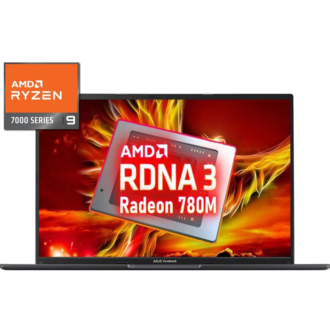 Asus vivobook 16 (2023) M1605XA New Gen Amd Ryzen 9 7940HS 8 cores w/ معالج عالي الأداء وذاكرة DDR5-أسود