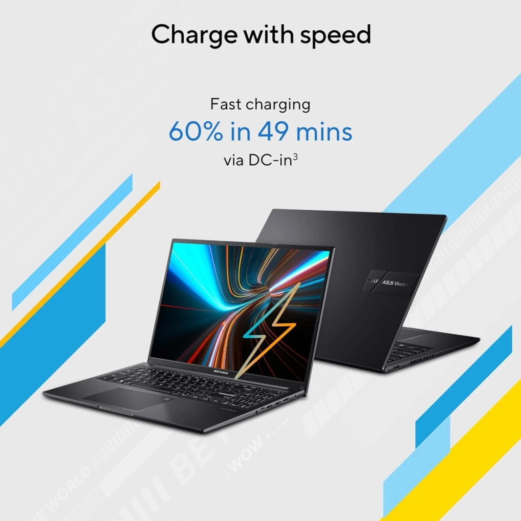 Asus vivobook 16 (2023) M1605XA New Gen Amd Ryzen 9 7940HS 8 cores w/ معالج عالي الأداء وذاكرة DDR5-أسود