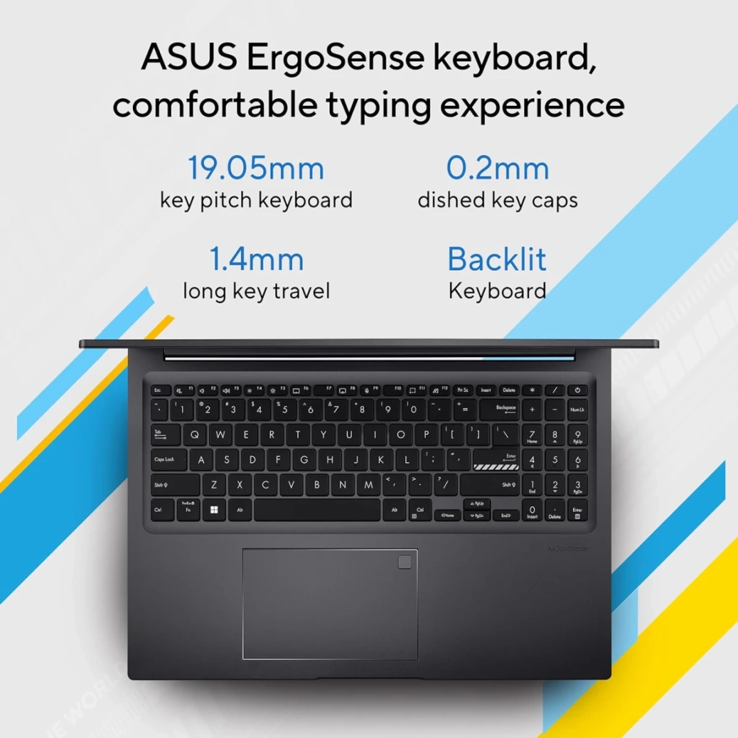 Asus vivobook 16 (2023) M1605XA New Gen Amd Ryzen 9 7940HS 8 cores w/ معالج عالي الأداء وذاكرة DDR5-أسود