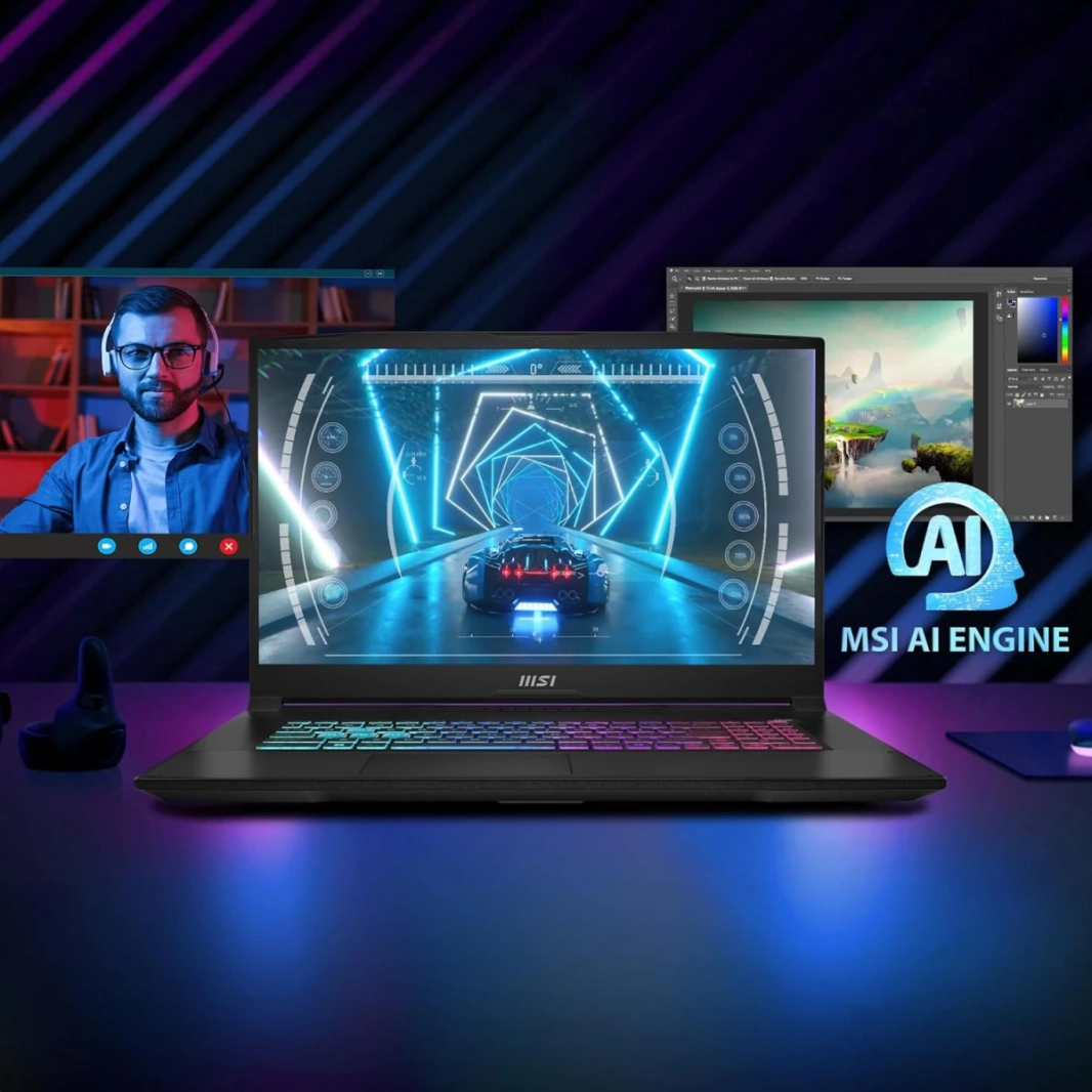 MSI Katana A17 AI (2024) NEW 8Gen AMD Ryzen™ 9 8945HS 8-Cores AI-Enabled Experiences w/ Nvidia RTX 4070 8GB DDR6 & 144Hz Display - Black