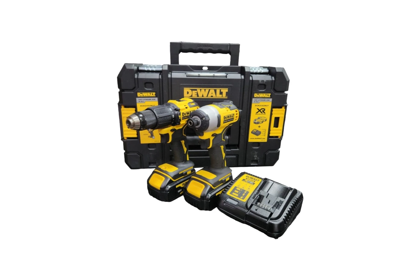 18V XR 2x4Ah طقم درل شحن